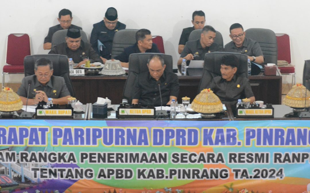 DPRD Gelar Paripurna Dengan Agenda Penerimaan Secara Resmi Ranperda APBD 2024
