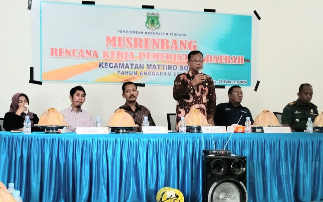 Asisten Ekbang Pimpin Musrenbang Tingkat Kecamatan Mattiro Sompe