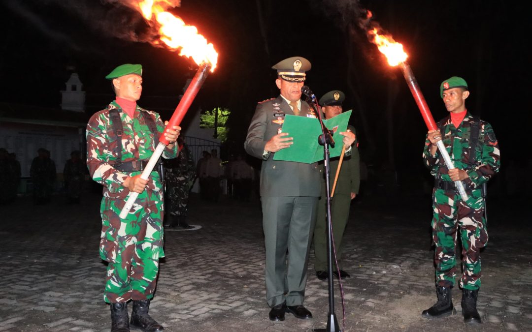 Komandan Kodim 1404/Pinrang Pimpin Apel Penghormatan dan Renungan Suci